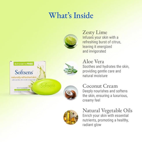 Softsens Naturally Refreshed Skin Cream Bar Soap